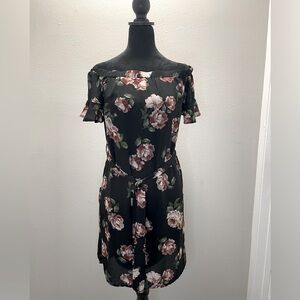 Guess Black Floral Dress Size S